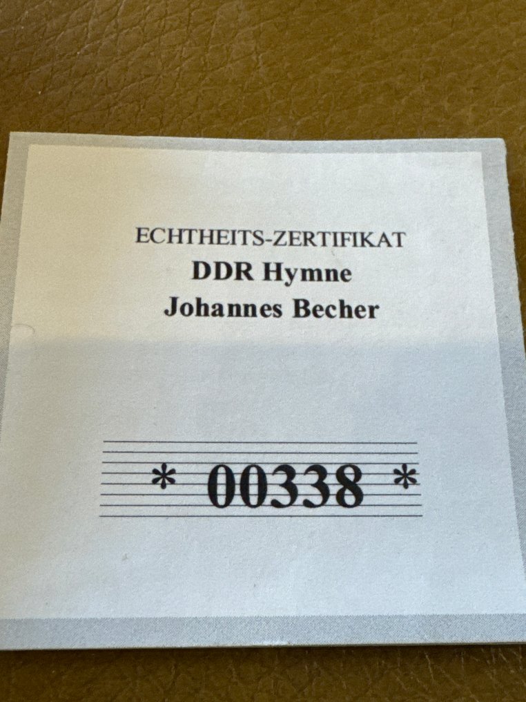德国. Medal DDR-Hymne - Johannes Becher 1/200 Oz(.999) mit CoA (没有保留价) #3.2