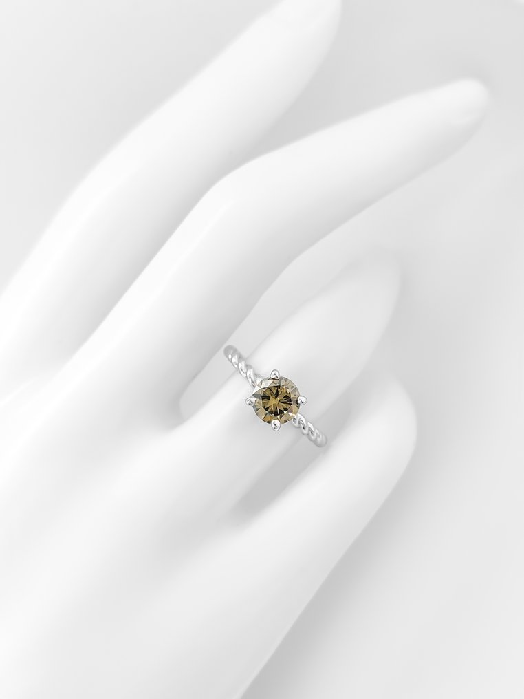 沒有保留價 - 戒指 - 14 克拉 白金 -  0.91ct. tw. 鉆石 (天然彩色) - IGI 证书 #4.3