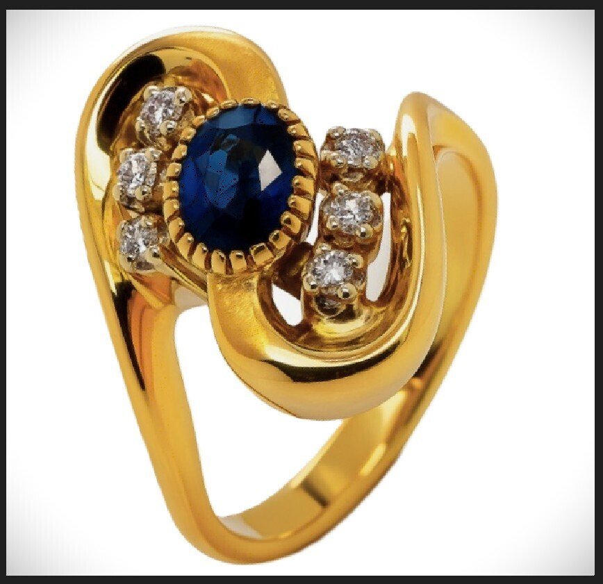 Other brand - Cocktail-sormus - Fabio Giorgio Limone - 18 kt. Valkokulta, Keltakulta - 2.00ct. tw. Safiiri - Timantti - 750 18K kaksivärinen sormus RS63 #1.0