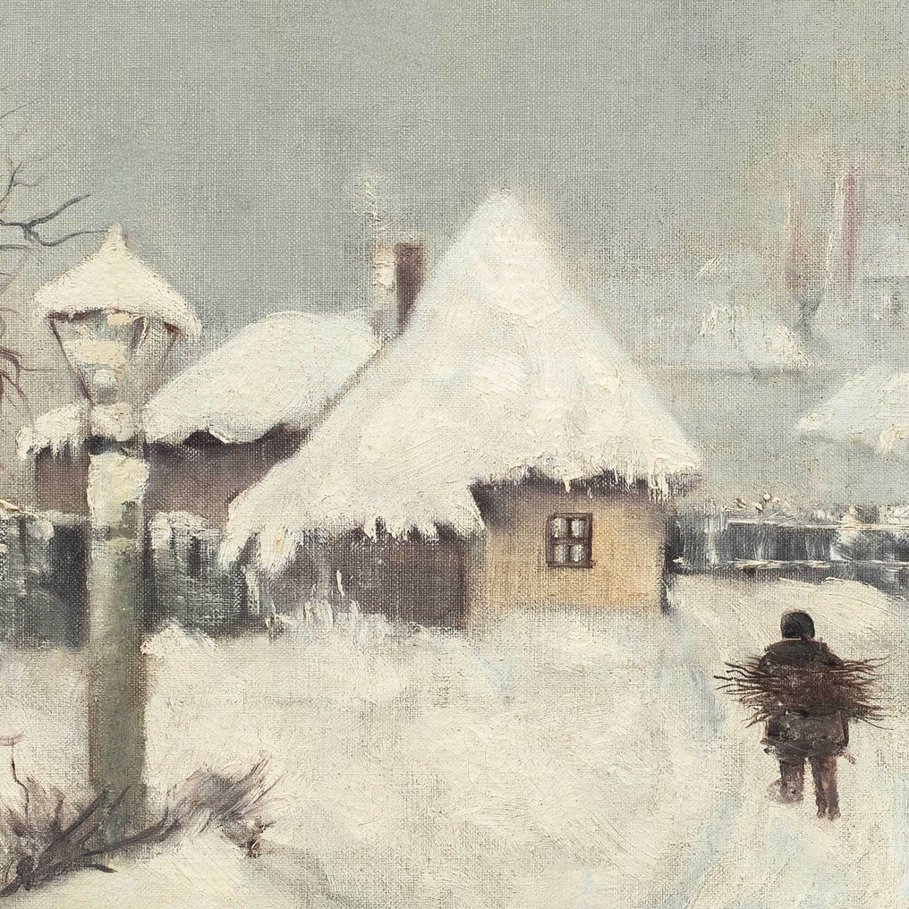 Italian painter (late XIX) - Snowy landscape #2.1