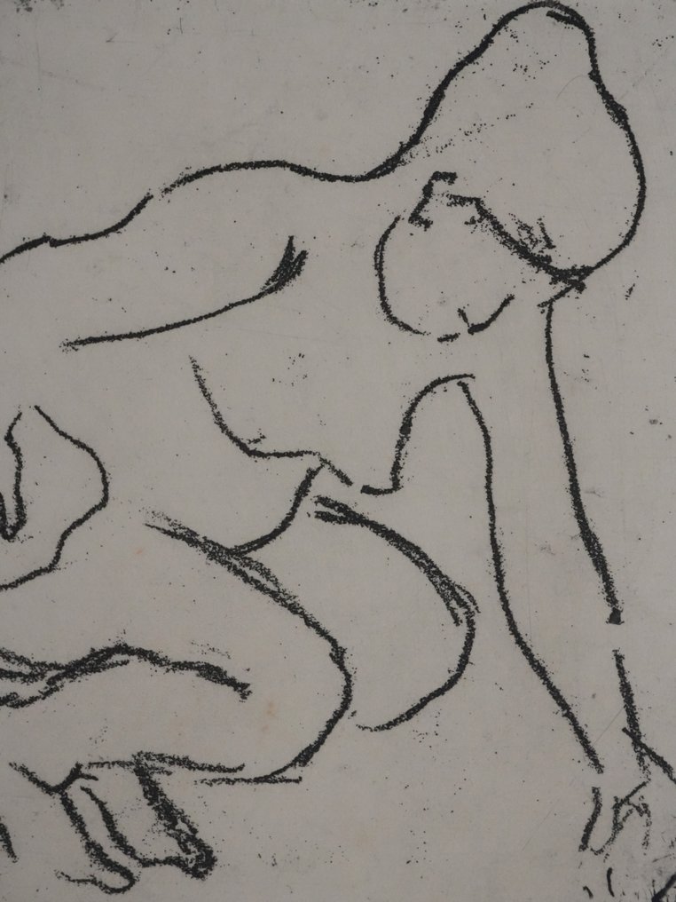 Suzanne Valadon (1865-1938) - Catherine accroupie aux traits noirs #4.3