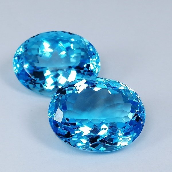 2 pcs  蓝色 黄宝石  - 44.61 ct - 西班牙宝石学院（IGE） #1.0