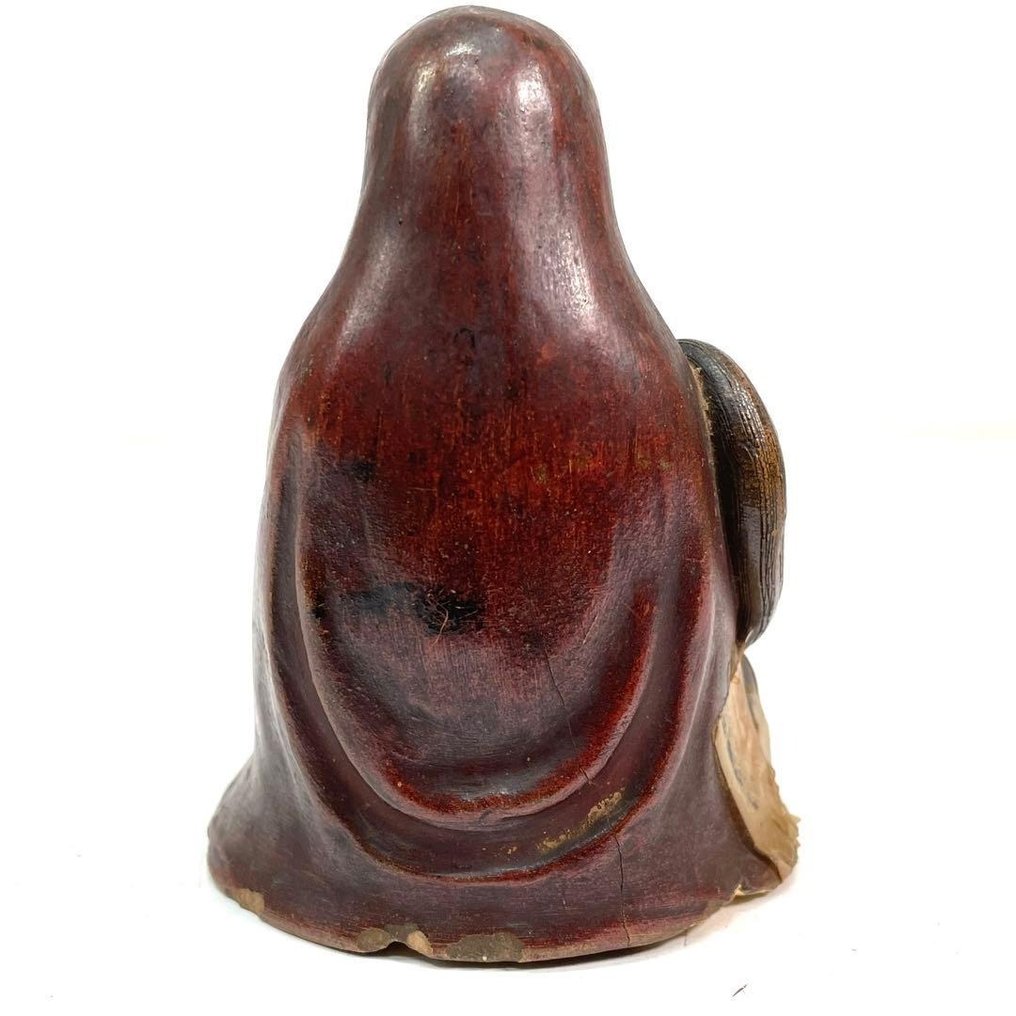 Wooden Bodhidharma (Daruma) Statue - Japan - Estátua Madeira - Japão  (Sem preço de reserva) #3.2