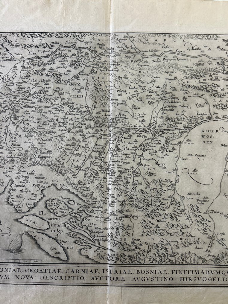 欧洲 - 斯拉沃尼亚 / 克罗地亚 / 卡尔尼奥拉 / 伊斯特里亚 / 波斯尼亚; Abraham Ortelius (1527–1598) - Schlavoniae, Croatiae, Carniae, Istriae, Bosniae, Finitimarumque Regionum Nova Descriptio - 1581-1600 #2.1