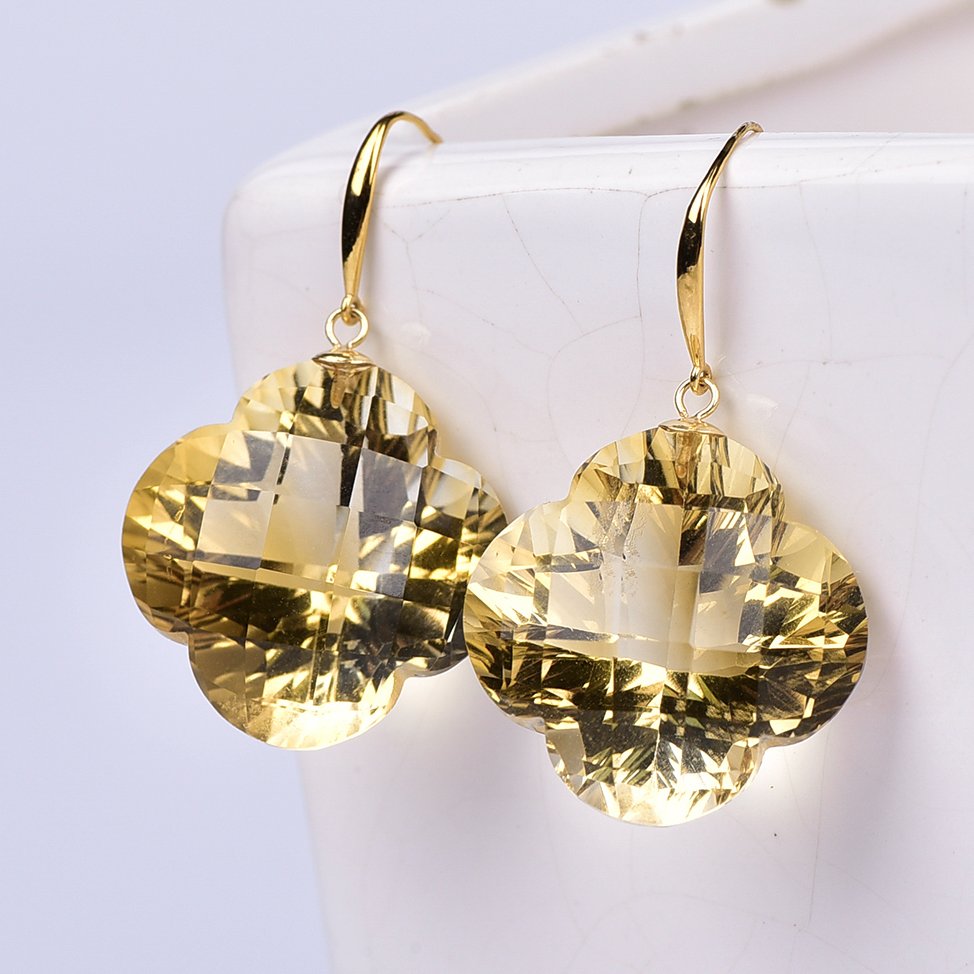 Sans prix de réserve - Boucles d'oreilles - 18 carats Or jaune Citrine - ALGT certifié #1.0