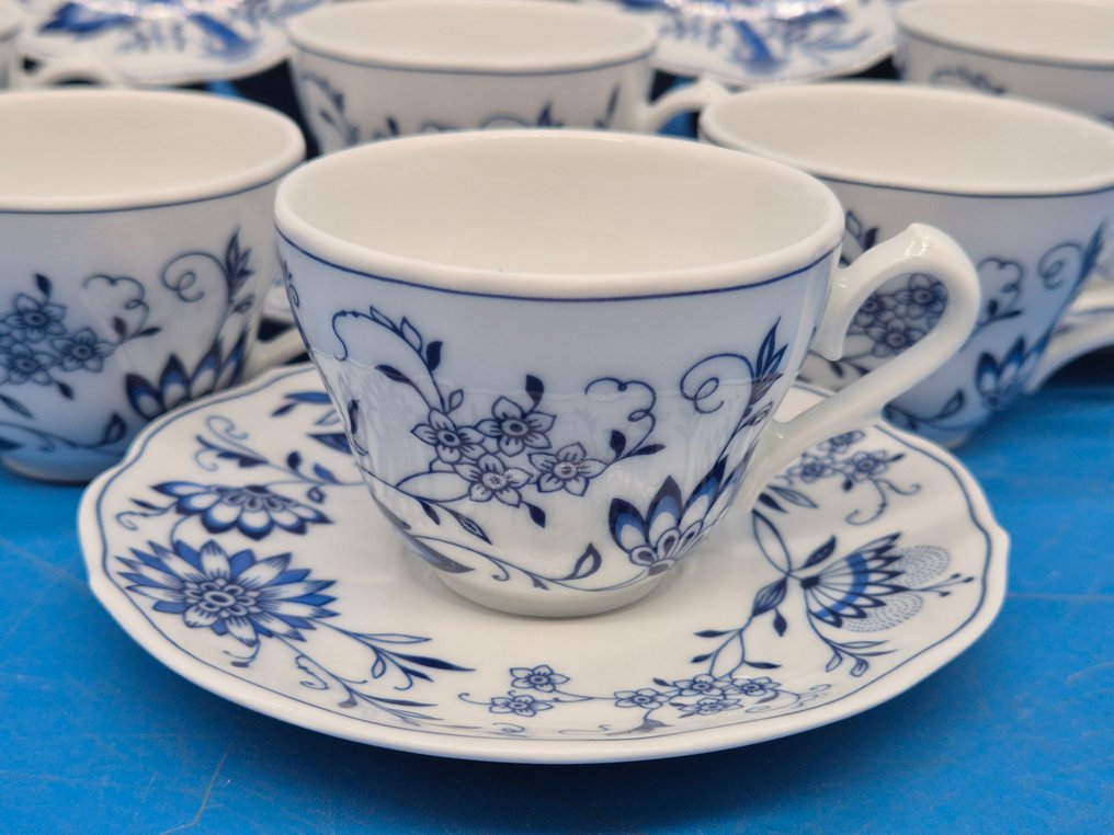Tirschenreuth Bavaria – Kaffeeservice „Zwiebelmuster Blau“ – Porzellan - Csésze és csészealj - Porcelán #4.3