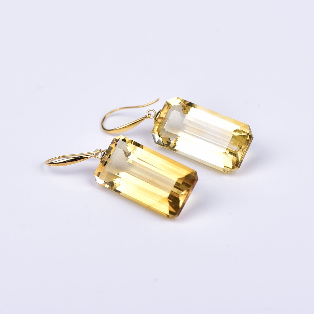 χωρίς τιμή ασφαλείας - Σκουλαρίκια - 18 καράτια Κίτρινο χρυσό Κιτρίνης - ALGT Πιστοποιημένο #1.0