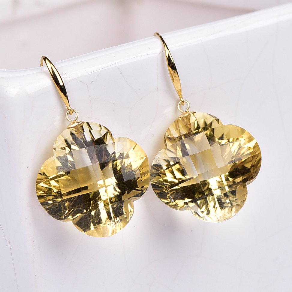 Sans prix de réserve - Boucles d'oreilles - 18 carats Or jaune Citrine - ALGT certifié #3.2