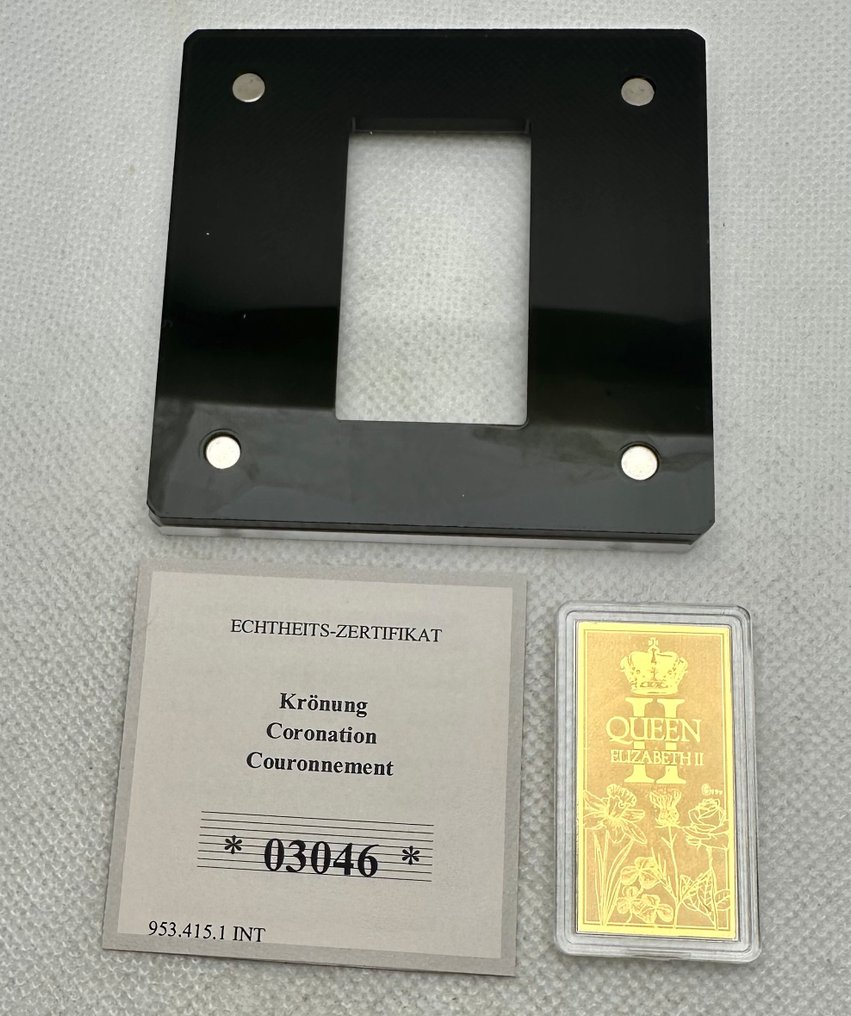 德國. Coronation Queen Elizabeth II, oro 1/200 Oz (.999) - Free shiping within Spain  (沒有保留價) #1.0