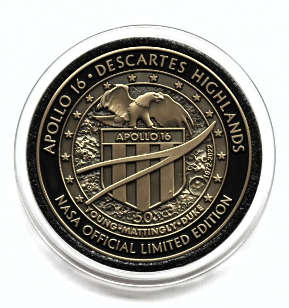 A medallion Apollo XVI 16 flown metal in space. Apollo command module NASA - 2000-2010 #3.2