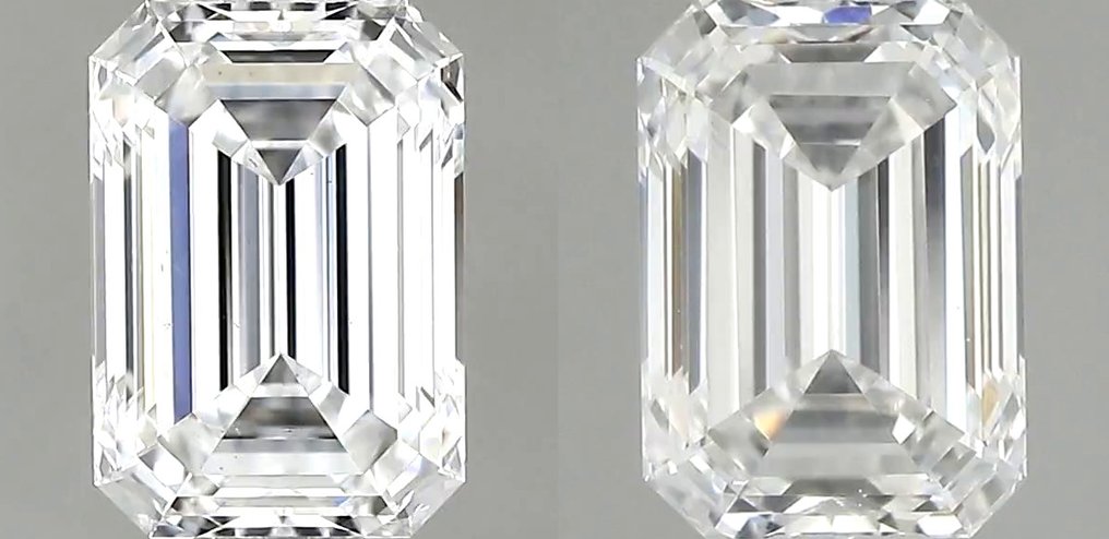 χωρίς τιμή ασφαλείας - 2 pcs Διαμάντι (Φυσικό) - 1.25 ct - Σμαράγδι - D (άχρωμο) - VS2 - Gemological Institute of America (GIA) - Ζευγάρι αντιστοιχίας, EX VG #1.0