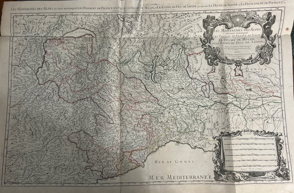 Italy - France and Italy, the Duchy of Milan, the States of the Duke of Savoy, Piedmont, and part of the; Hubert Jaillot (1632–1712) - “Les Montagnes des Alpes… Les Passages de France en Italie, le Duché de Milan, et les Estats du Duc - 1701-1720 #1.0