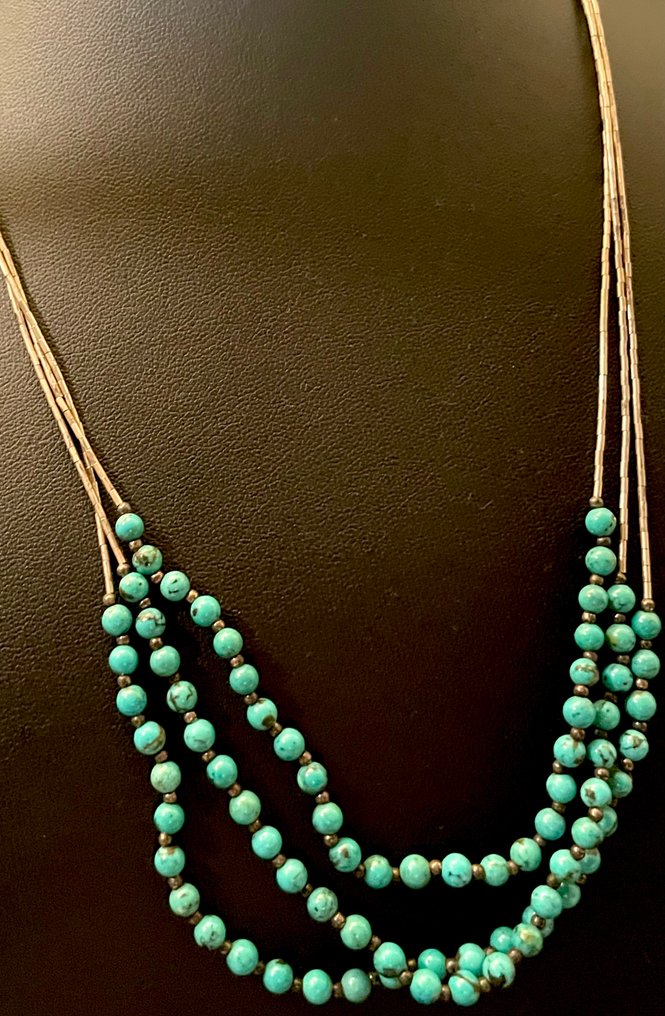 Collana - Stati Uniti Turchese Liquid argento #1.0