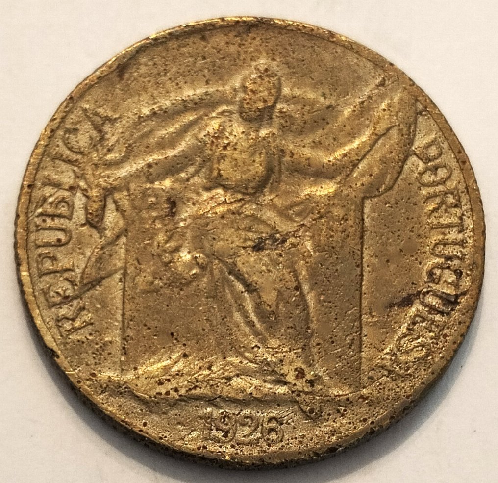 Portugal. Republic. 1 Escudo -1926 - BR/AL - Rara (No Reserve Price) #1.0
