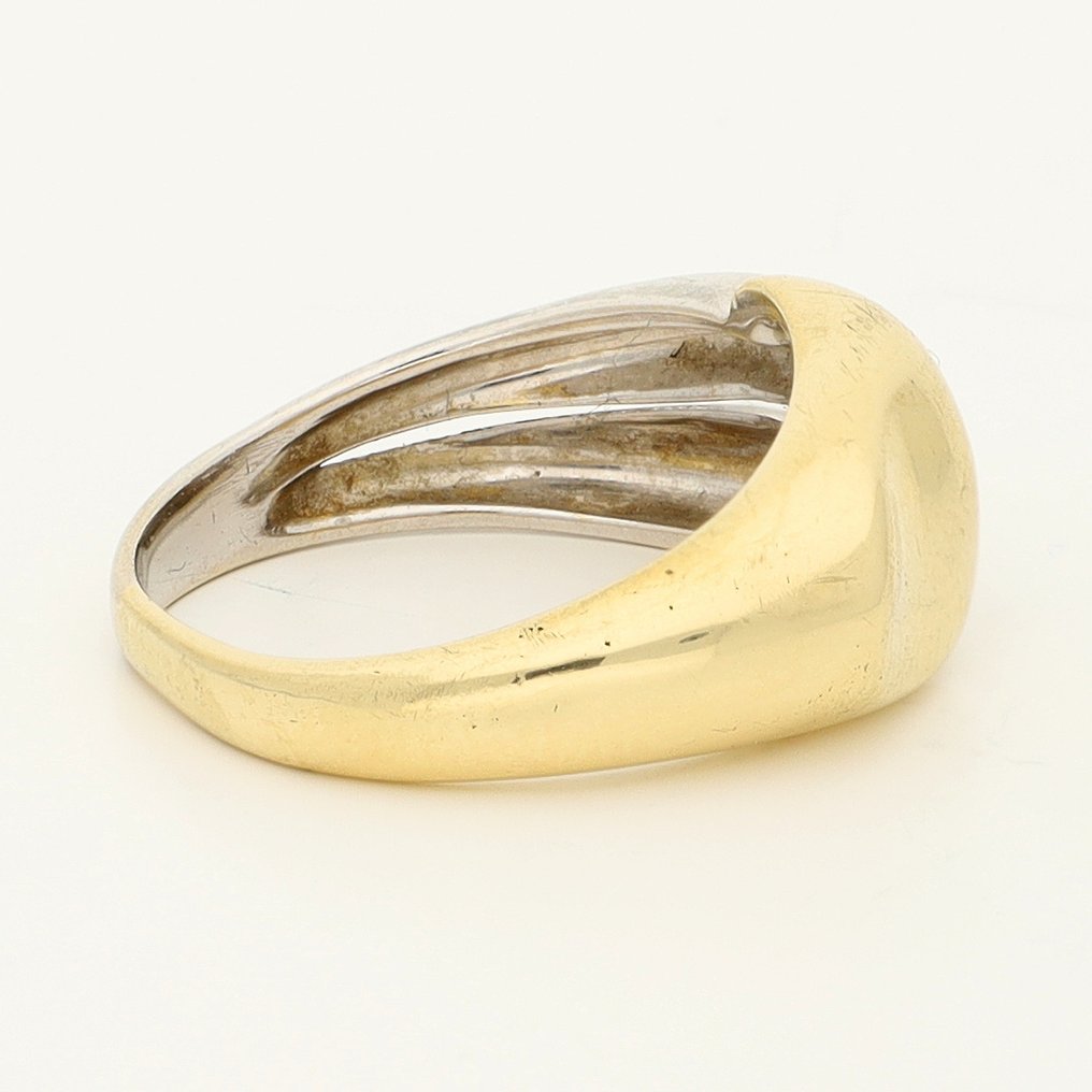 Ring - 18 karaat Geel goud, Witgoud - 0.09ct. tw. Diamant (Natuurlijk) #4.3