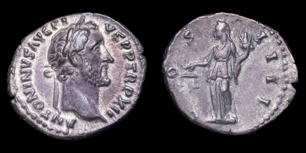 Romeinse Rijk. Antoninus Pius (138-161 n.Chr.). Denarius COS IIII (Zonder Minimumprijs) #1.0