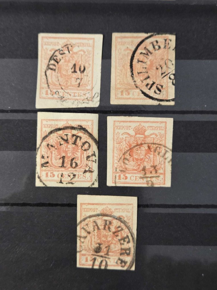 意大利古國－倫巴第-威尼托王國 1850 - 伦巴第-威尼托古国15个样本的批次。 #4.3