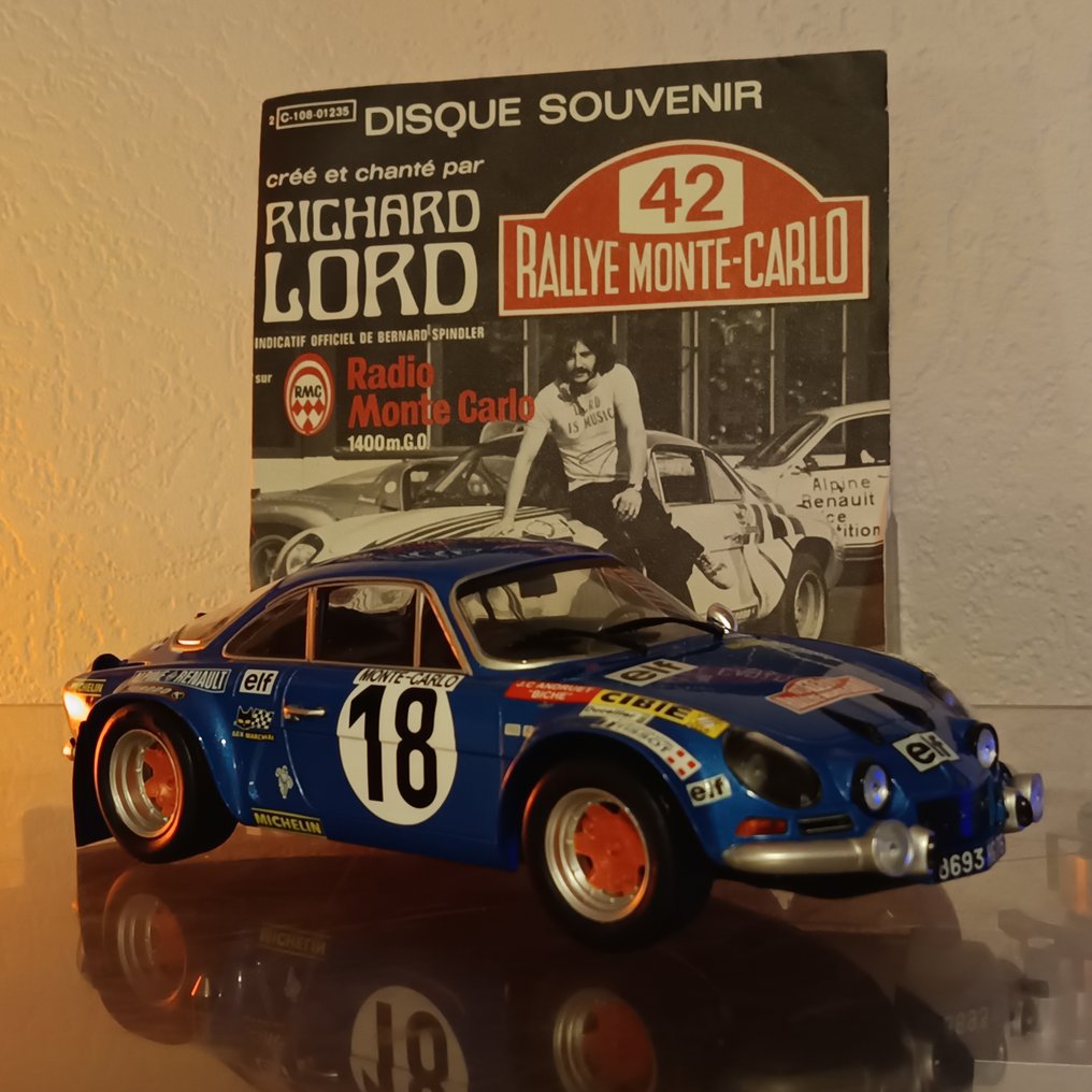 IXO 1:18 - 模型賽車  (2) - Lot Rallye Monte-Carlo Alpine A110/Disc 7" officiel - Lot Rallye Monte-Carlo 1975 7英寸官方碟片 #2.1