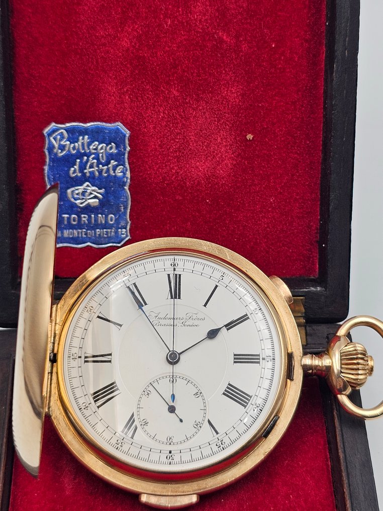 Audamars Feres Brassus & Geneve - 14K GOLD Quarter Repeater Chronograph Savonette Case Pocket Watch - 161942 - 1850-1900 #4.3
