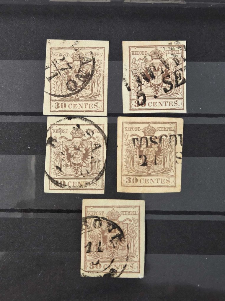 意大利古國－倫巴第-威尼托王國 1850 - 伦巴第-威尼托古国15个样本的批次。 #2.1