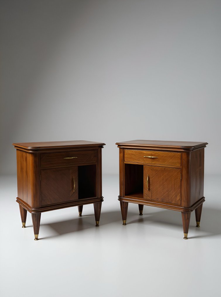 Natbord (2) - Valnød, Messing, Træ #1.0