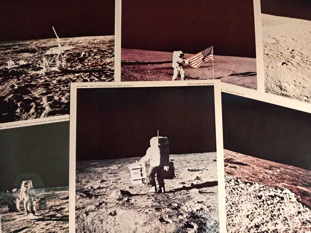NASA - (6) X Apollo 11 1969 Moon Mission Vintage Lithos #1.0