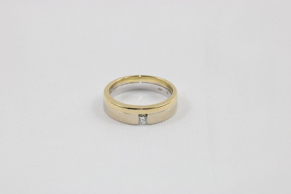 Δαχτυλίδι - 18 καράτια Κίτρινο χρυσό -  0.10ct. tw. Διαμάντι (Φυσικό)  #2.1