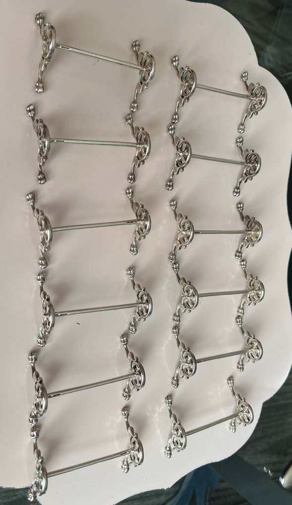 Christofle - Knife rest (12) - Silverplated, Metal #1.0