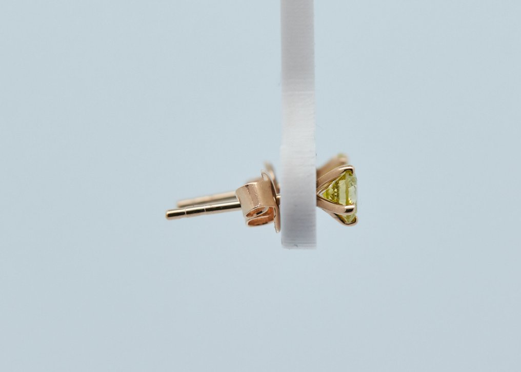 沒有保留價 - 耳環 - 14 克拉 黃金 -  0.57ct. tw. 鉆石 (經顏色處理) #2.1