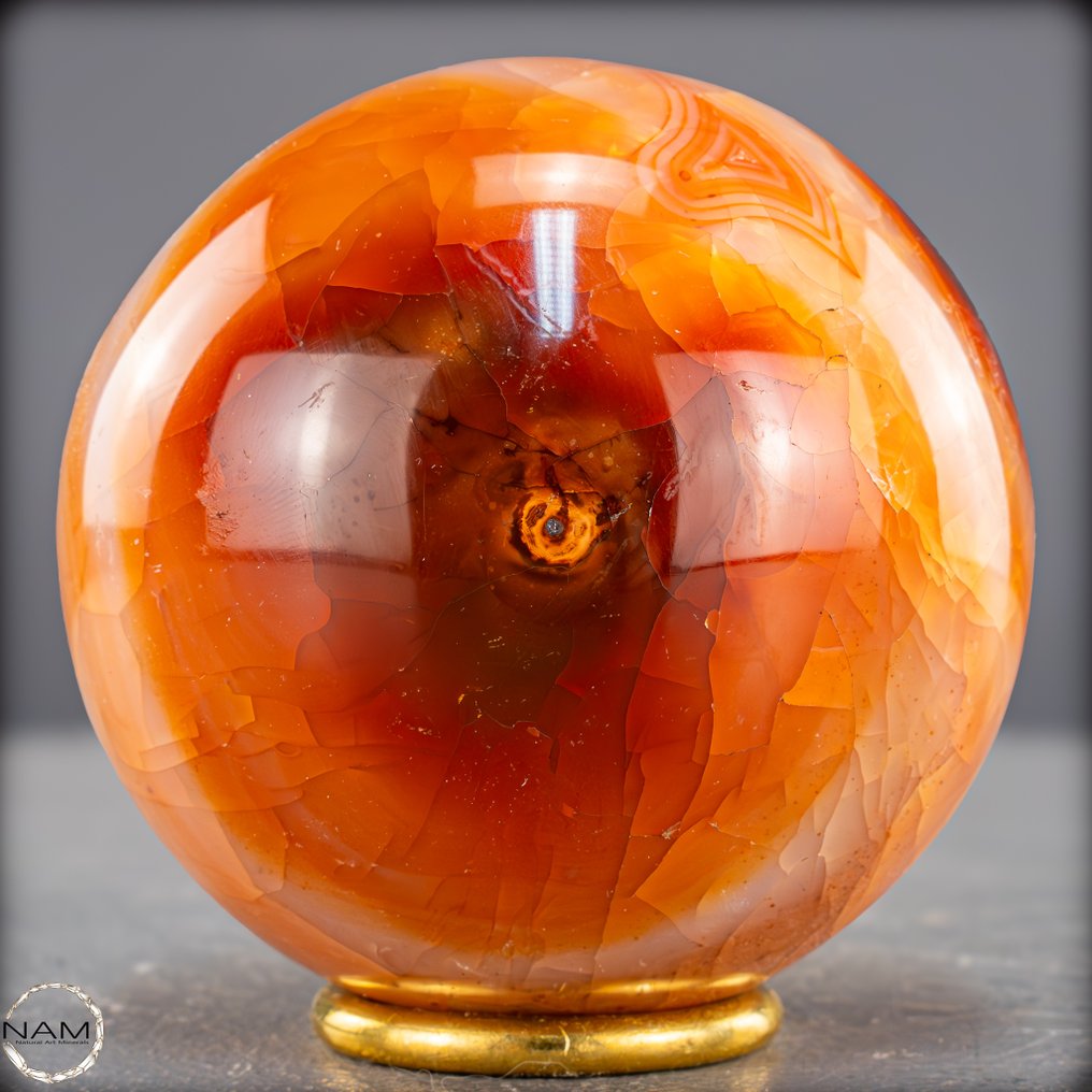 The Heart of the Fire: Carnelian Sphere as a work of nature- 875.89 g #3.2