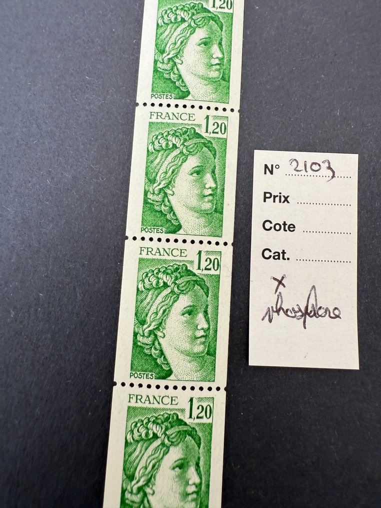 France - Yvert 2103b/c 'Sabine 1f20 green' phosphorus-free in NEW condition ** - TB (value + €380) #1.0