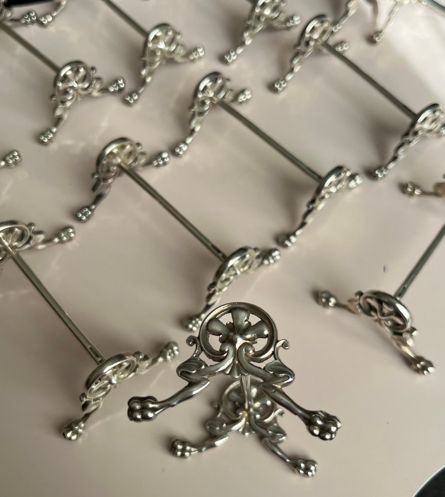 Christofle - Knife rest (12) - Silverplated, Metal #1.0