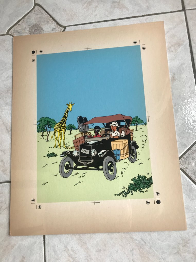 Tintin - 1 彩色印刷版 + 黑色胶片线条 - Casterman - 丁丁在刚果 - 1980 #1.0