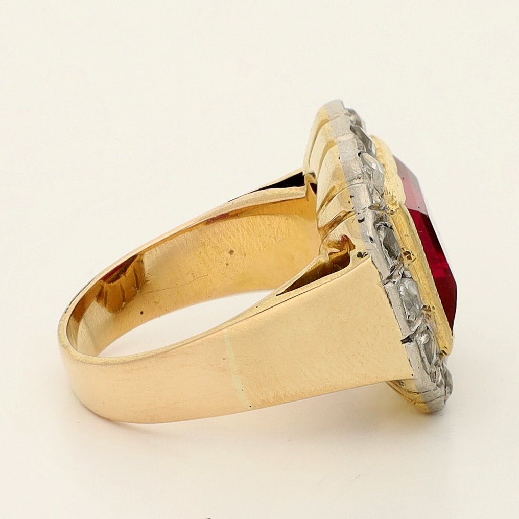 Gyűrű - 18 kt. Sárga arany Rubin - Gyémánt #3.2