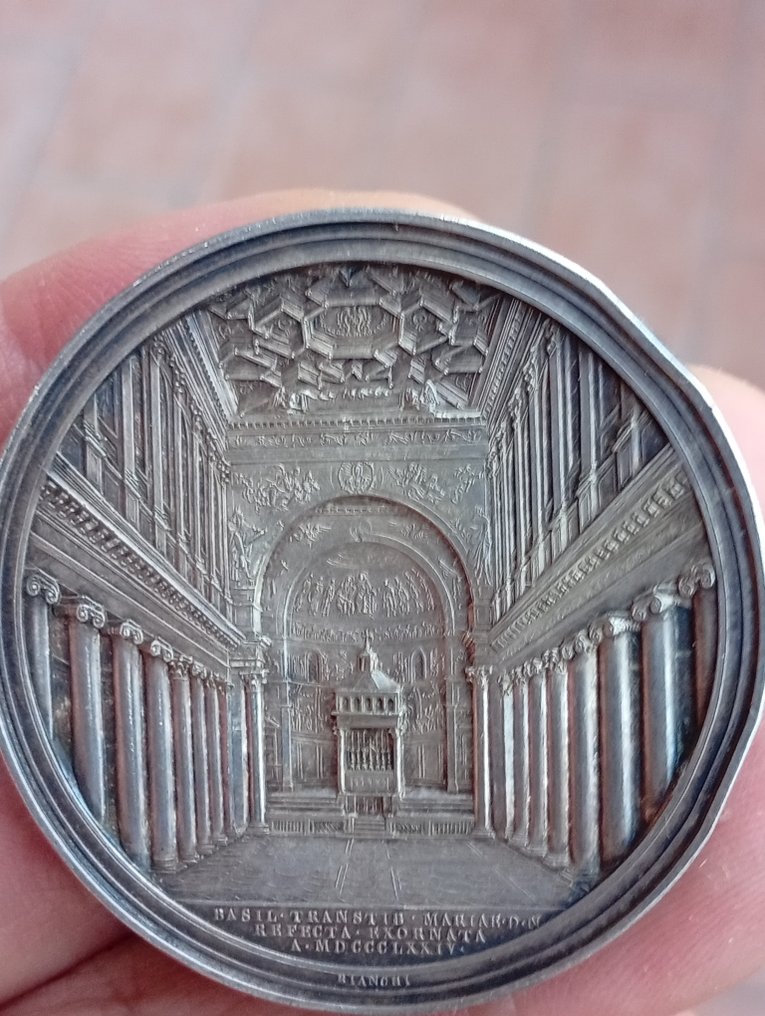 Vatican. Medaglia in argento 1874 basilica di Santa Maria in Trastevere #1.0