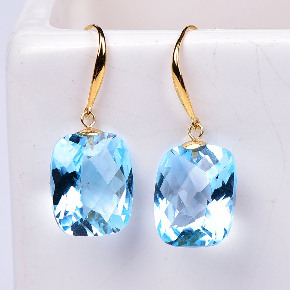 χωρίς τιμή ασφαλείας - Σκουλαρίκια - 18 καράτια Κίτρινο χρυσό Τοπάζιο - ALGT Πιστοποιημένο #3.2