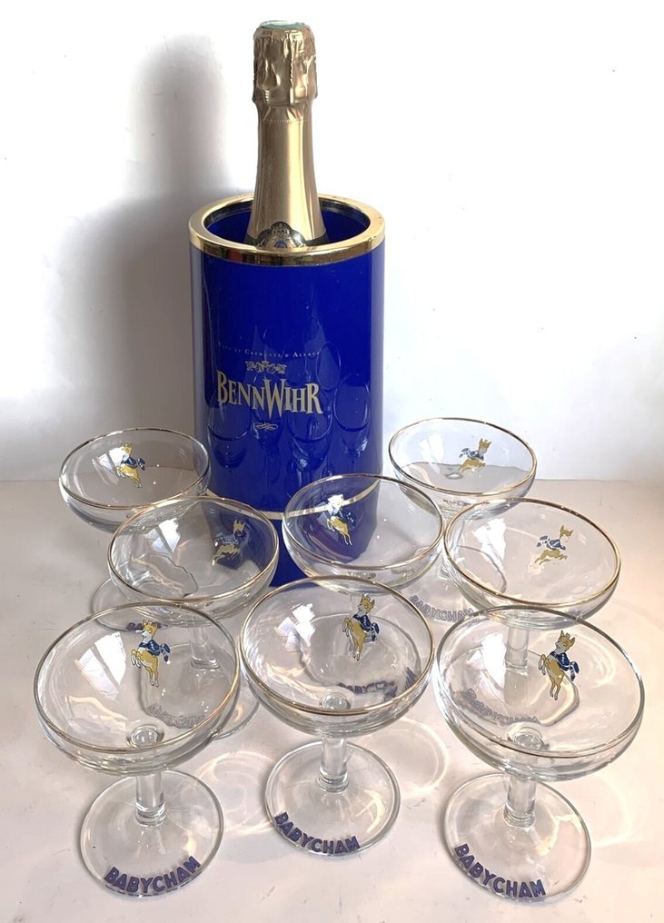 香槟冷却桶 - 塑料和玻璃 - plus 八个香槟杯 #1.0