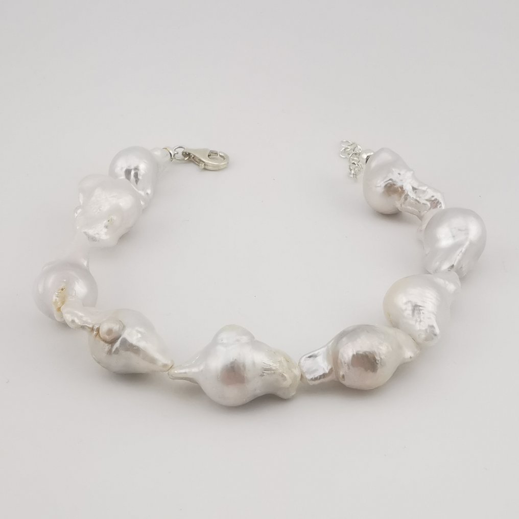 Gyöngy - Ezüst - Karkötő - olasz kézművesség #4.3