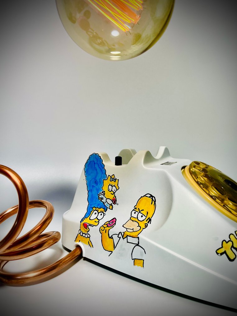 Table lamp - Plastic, Copper, Metal - Disco phone from the 70s-80s transformed into a lamp. #2.1