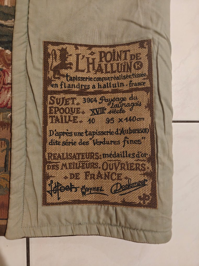 jules pansu Wynnel en Declercq - Tapestry - 91 cm - 136 cm - Landscape of the Loirage #1.0