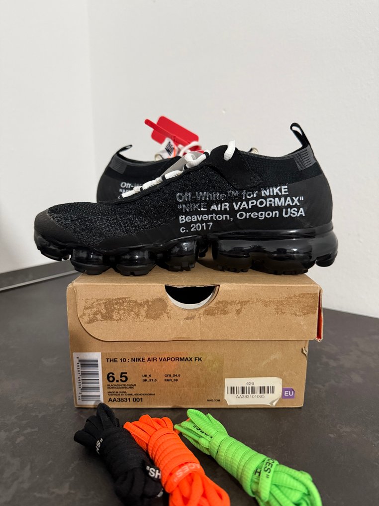 Nike X Off White - Air Vapormax Fk The 10 Ten Virgil Abloh OG Black - Sneakers - Size: EU 39 - New with tags #3.2