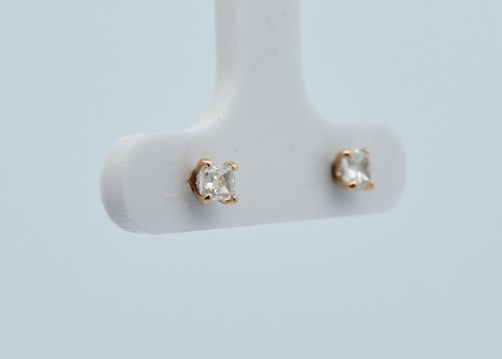 沒有保留價 - 耳環 - 14 克拉 黃金 - 0.43ct. tw. 鉆石 (天然彩色) #1.0