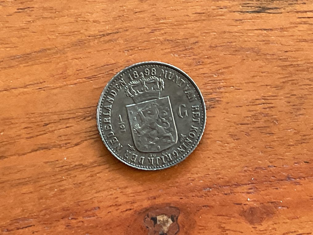 Netherlands. Wilhelmina. 1/2 Gulden 1898 (No Reserve Price) #1.0
