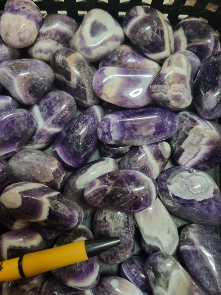 Nagy tétel kiváló minőségű Chevron ametiszt csiszolt Csiszolt- 1.5 kg #3.2