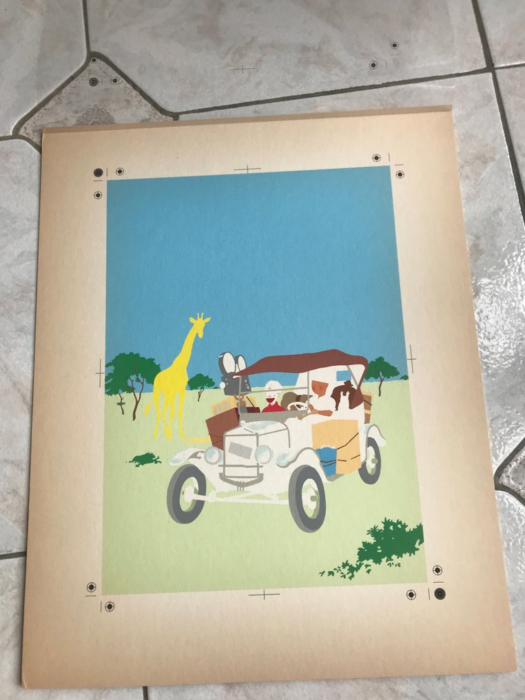 Tintin - 1 彩色印刷版 + 黑色胶片线条 - Casterman - 丁丁在刚果 - 1980 #1.0