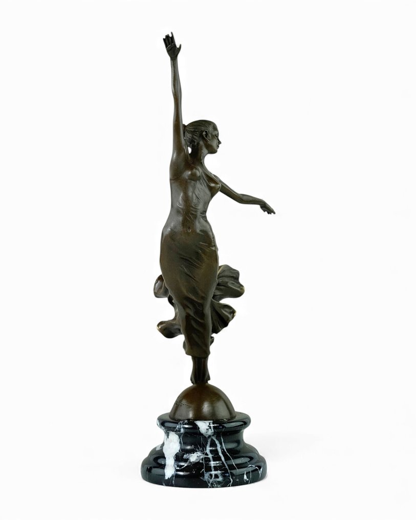 Césaro - 雕塑, Graceful Dancer - 35 cm - 黄铜色, 大理石 #2.1