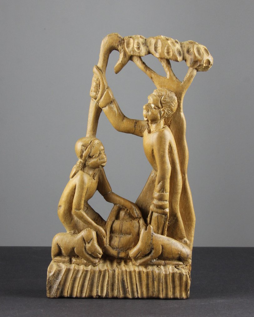 Carving, Afrikaanse Kerstgroep - 20 cm - Wood #1.0