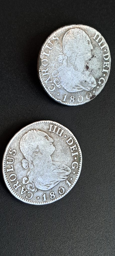 Espanha. Carlos IV. 2 Reales 1800/1801 Madrid  (Sem preço de reserva) #1.0