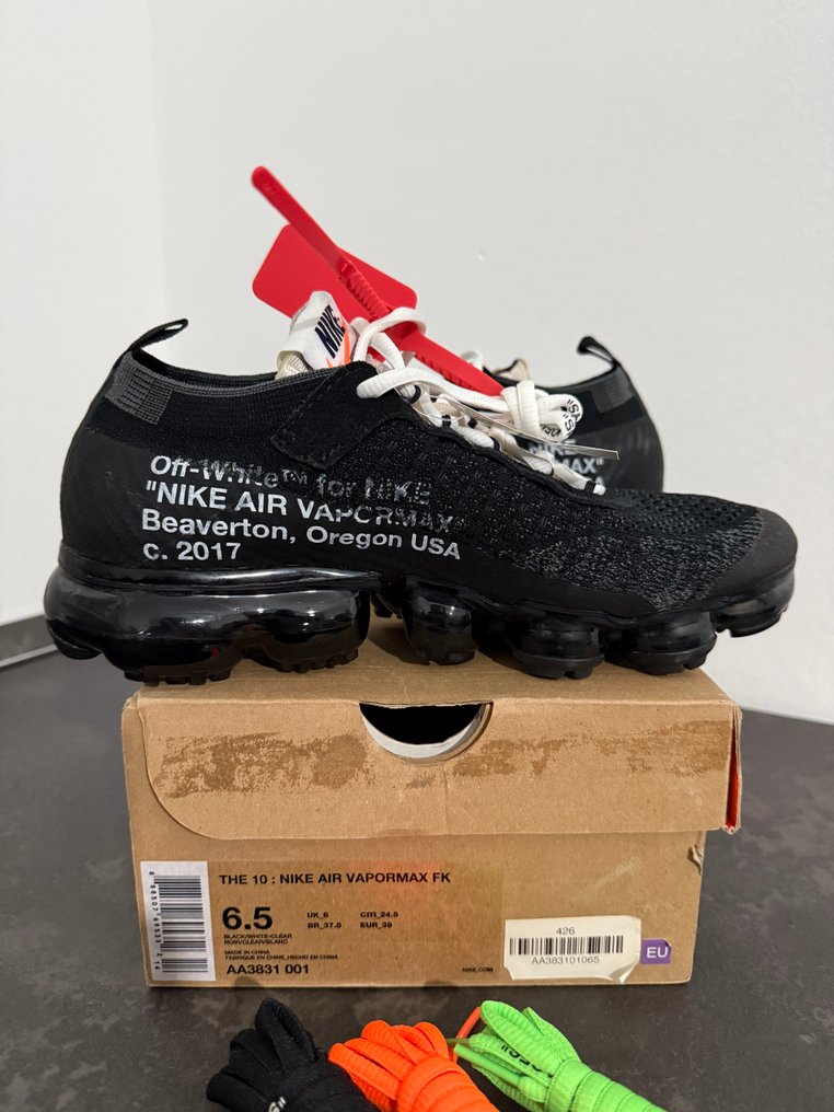 Nike X Off White - Air Vapormax Fk The 10 Ten Virgil Abloh OG Black - Sneakers - Size: EU 39 - New with tags #2.1