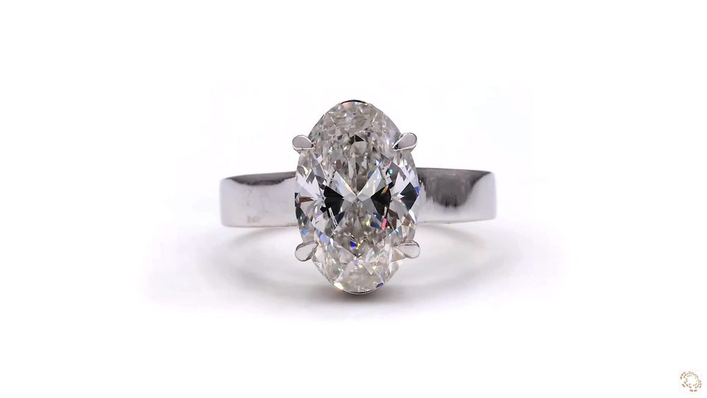Ring - 18 kt. White gold - 4.02ct. tw. Diamond (Lab-grown) #1.0